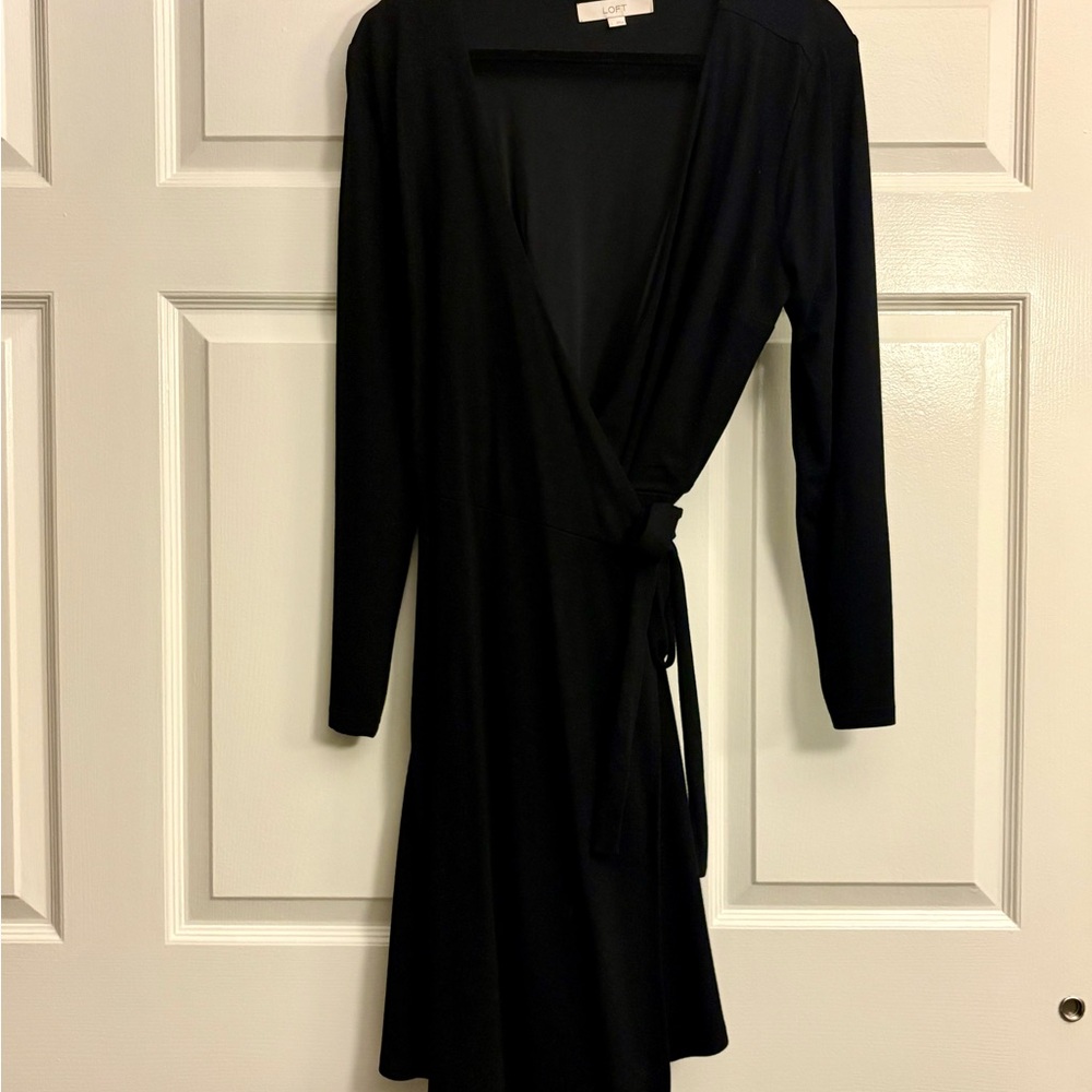 LOFT Black Long Sleeve Dress